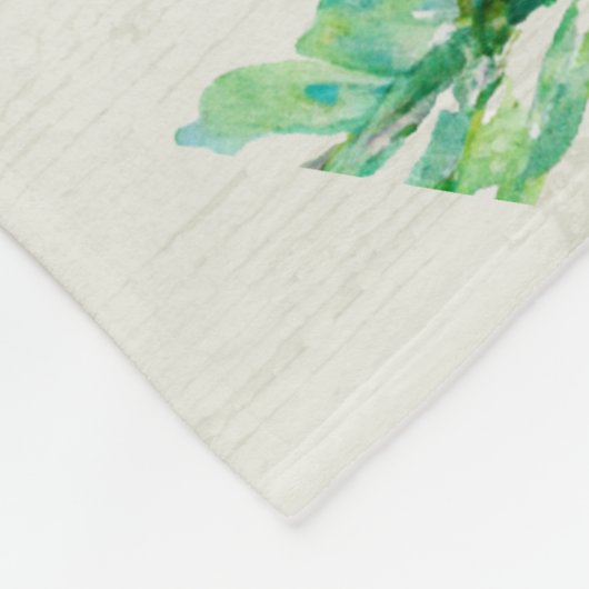 Couverture Polaire Verdure rustique Wreath Aquarelle Monogramme initi (Coin)