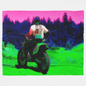 Couverture Polaire Vérification de la piste - Motocross Racer (Devant (Horizontal))