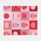 Couverture Polaire Vérification De Noël - Ornements Roses Et Rouges À (Devant (Horizontal))