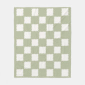 Couverture Polaire Vérifications Super Sage Green À damiers Motif (Devant)