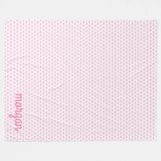Couverture Polaire Vérifications triangulaires roses avec nom ou init (Devant (Horizontal))