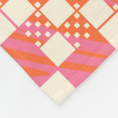Couverture Polaire Vérifié, Chèques - rose, orange et crème (Coin)