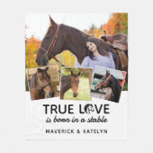 Couverture Polaire Véritable Amour Cheval Lover Personnalisé 4 Photo (Devant)