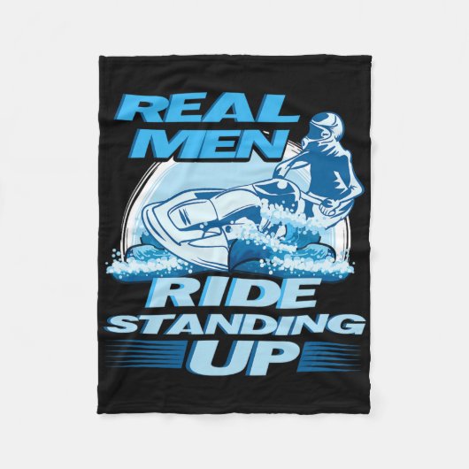 Couverture Polaire Véritable Homme Ride Debout Jet Ski Design (Devant)