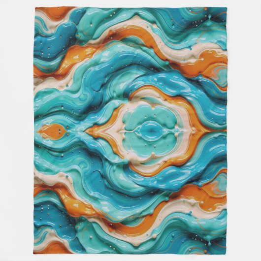 Couverture Polaire Verre Abstrait de Tourbillon Liquide 3D - Psychede (Devant)