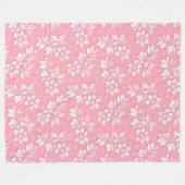 Couverture Polaire Verre blanc rose floral moderne (Devant (Horizontal))
