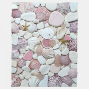 Couverture Polaire Verre de mer, pastel en verre de coquille de rose