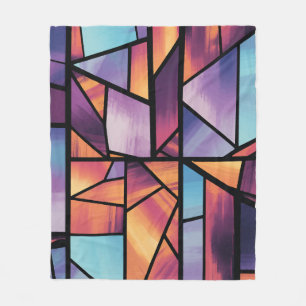 Couverture Polaire Verre géométrique vibré Art
