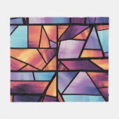 Couverture Polaire Verre géométrique vibré Art (Devant (Horizontal))