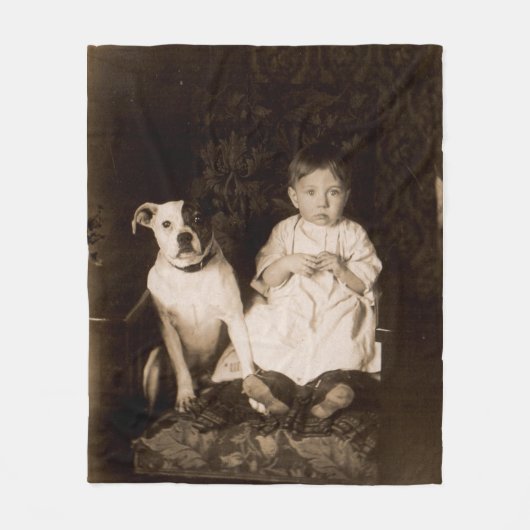 Couverture Polaire vers 1910 pitbull et bébé RPPC (Devant)