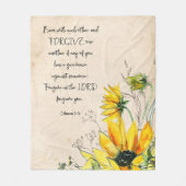 Couverture Polaire Verset Bible Rustique Tournesol Blanche (Devant)