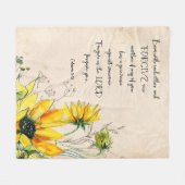 Couverture Polaire Verset Bible Rustique Tournesol Blanche (Devant (Horizontal))