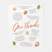 Couverture Polaire Versets de la Bible de Thanksgiving avec feuilles  (Devant)