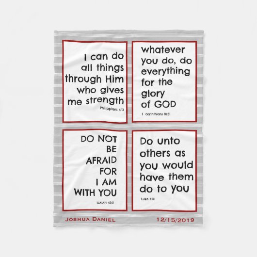 Couverture Polaire Versets de la Bible pour enfants, Personnaliser (Devant)