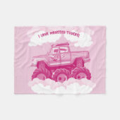 Couverture Polaire Version rose I Love Monster Trucks Image (Devant (Horizontal))