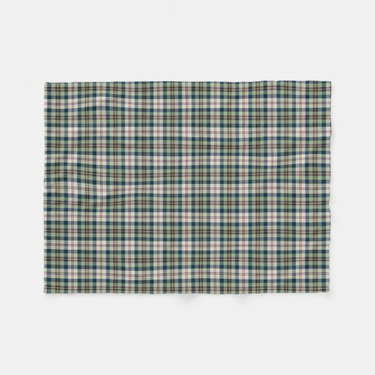 Couverture Polaire Vert, bleu marine et plaid de crème (Devant (Horizontal))