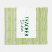 Couverture Polaire Vert citron blanc rayures professeur nom de l'ense (Devant (Horizontal))