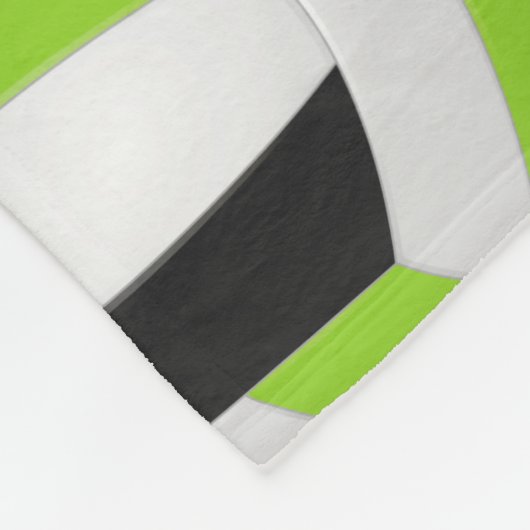 Couverture Polaire vert citron clair J'aime volleyball texte motif (Coin)
