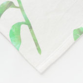 Couverture Polaire Vert clair Aquarelle Tropicale Feuille Blanke (Coin)