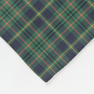 Couverture Polaire Vert clair et bleu marine Clan Taylor Clan Tartan