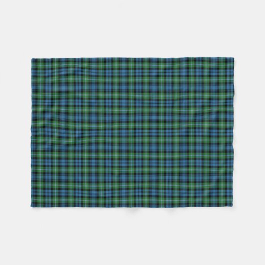 Couverture Polaire Vert clair et bleu plaid Lyon Tartan (Devant (Horizontal))