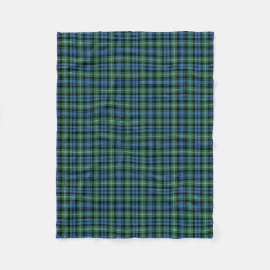 Couverture Polaire Vert clair et bleu plaid Lyon Tartan (Devant)
