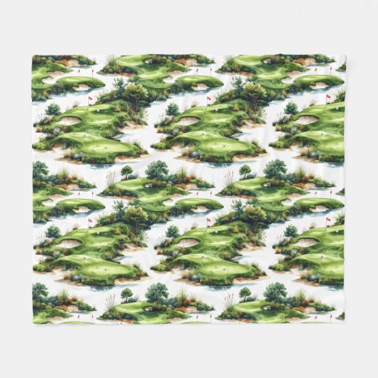 Couverture Polaire Vert de putting de golf (Devant (Horizontal))