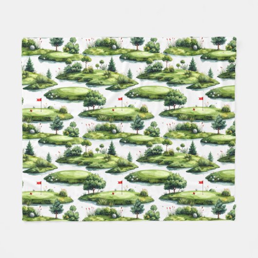 Couverture Polaire Vert de putting de golf (Devant (Horizontal))