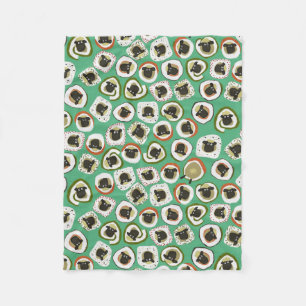 Couverture Polaire vert de sushi de moutons