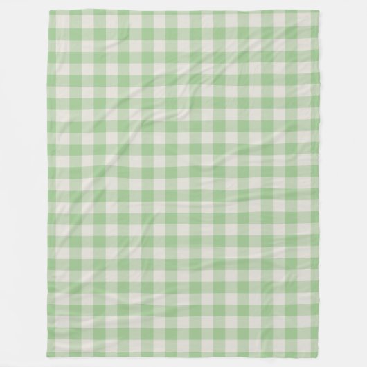 Couverture Polaire Vert En vichy Chèque Motif Blanche polaire (Devant)