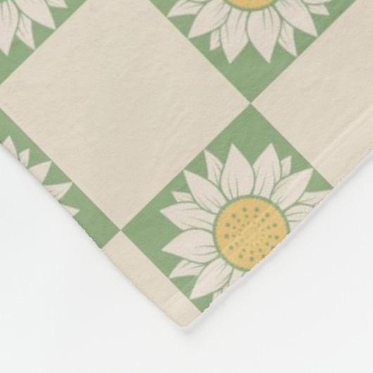 Couverture Polaire Vert esthétique À damiers tournesol Motif Y2K (Coin)