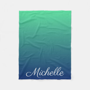 Couverture Polaire Vert et bleu foncé personnalisé