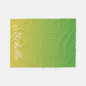 Couverture Polaire Vert et jaune foncé personnalisé (Devant (Horizontal))