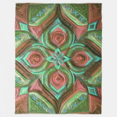 Couverture Polaire Vert et Rose incliné Conception abstraite (Devant)
