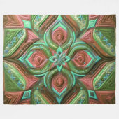 Couverture Polaire Vert et Rose incliné Conception abstraite (Devant (Horizontal))