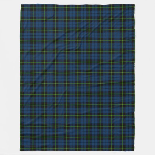 Couverture Polaire vert foncé vert vert vert plaid noir rayé tartan (Devant)