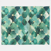 Couverture Polaire Vert Glam Gold Cercle Abstrait (Devant (Horizontal))