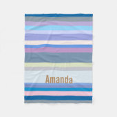 Couverture Polaire Vert/Gris/Beige/Rose/Violet/Bleu monogramme (Devant)