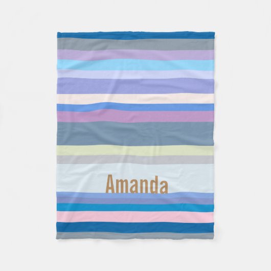 Couverture Polaire Vert/Gris/Beige/Rose/Violet/Bleu monogramme (Devant)