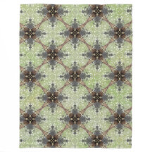 Vert, Gris, Bronze, Blanc Vintage Fleur Motif