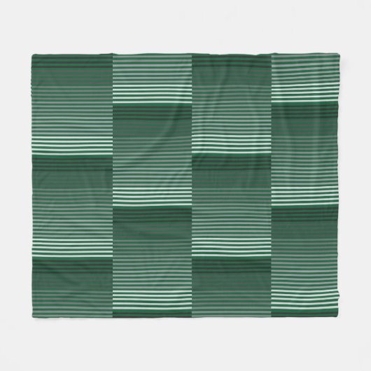 Couverture Polaire Vert, Gris, Noir, Rayures Blanches (Devant (Horizontal))