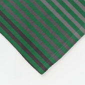 Couverture Polaire Vert, Gris, Noir, Rayures Blanches (Coin)