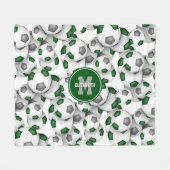 Couverture Polaire vert gris sports filles garçons football couleurs (Devant (Horizontal))