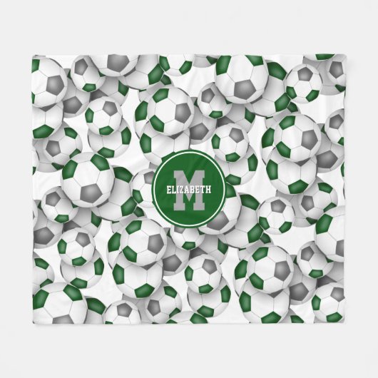 Couverture Polaire vert gris sports filles garçons football couleurs (Devant (Horizontal))