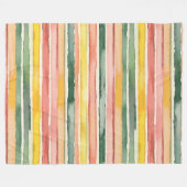 Couverture Polaire Vert Jaune Rouge Rose Rayures (Devant (Horizontal))
