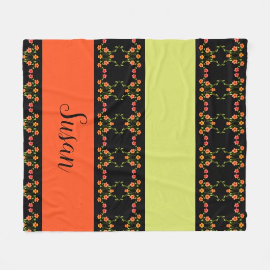 Couverture Polaire Vert Lime Orange Et Noir (Devant (Horizontal))