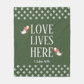Couverture Polaire Vert | LOVE LIVES ICI | Personnalisable (Devant)