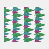 Couverture Polaire Vert Magenta Turquoise Aquarelle Arbres Motif (Devant (Horizontal))