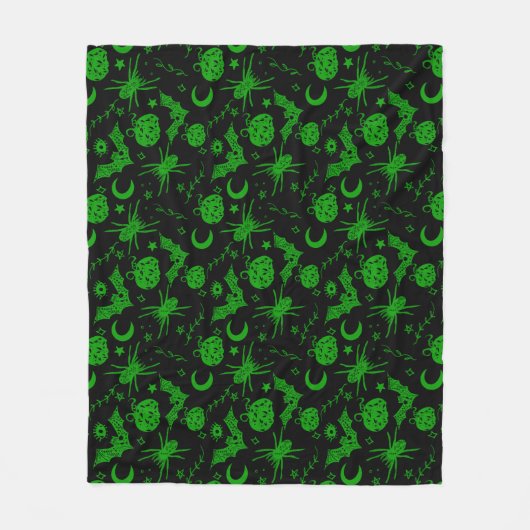 Couverture Polaire Vert magique d'Halloween (Devant)