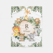 Couverture Polaire Vert mignonne Jungle sauvage Safari Animaux Nurser (Devant)